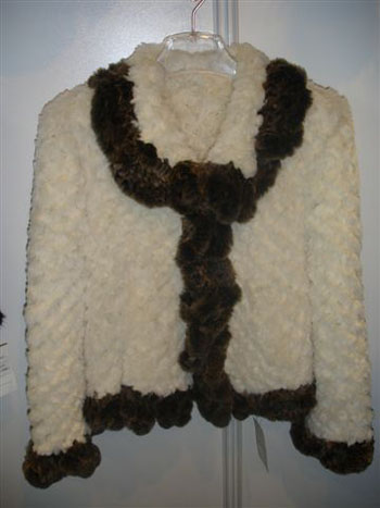 Knitted Rex Rabbit Fur Shawl