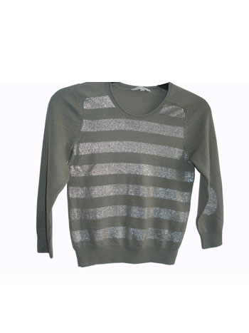 Crew Neck Striped Sweater, Cotton