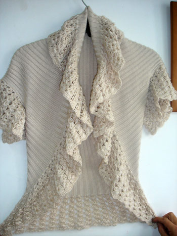 Women's Knit Sweater with Lace