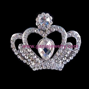 Crystal Crown Pin Brooch