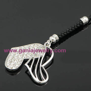 Double Heart Charms Mobile Strap