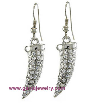 Crystal Horn Earring