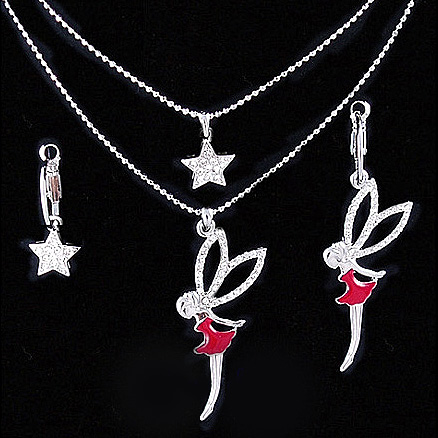 Pretty Angel & Nice Star Charms Neckalce