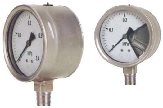 All stainless steel solid front safety pattern gauges