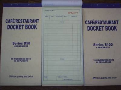 restaurant docket book