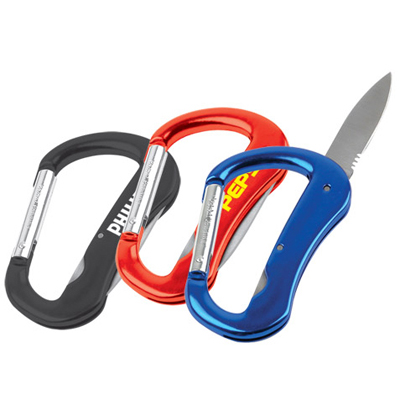 Aluminum Carabiner with Knife