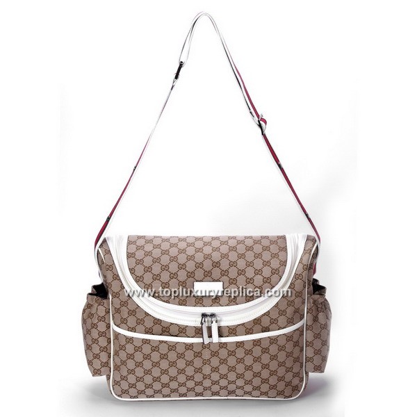 Gucci Diaper Bag in Classic Print - Red Strap