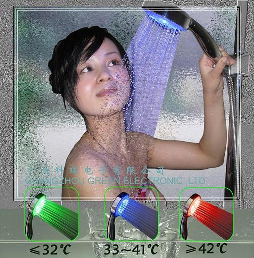 led shower head light with built-in dynamo