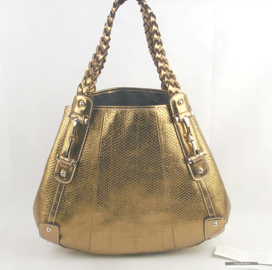 golden snakeskin leather handbag 137627