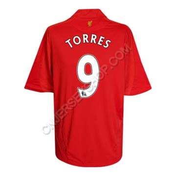 Liverpool 08-10 home Torres #9 soccer jersey