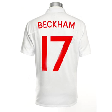 England 09-10 home Beckham #17 soccer shirt