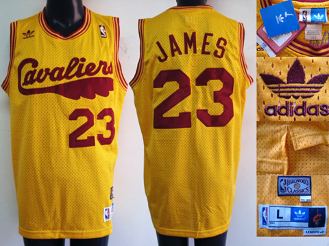 Cavaliers #23 JAMES yellow nba jersey