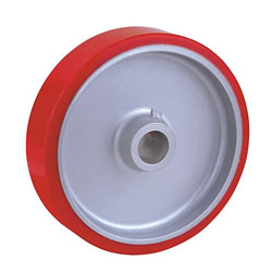 Polyurethane wheels with aluminum centre