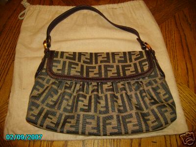 New Authentic Brown Fendi Zucchino Chef Bag