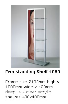 freestanding display shelf 