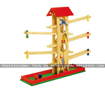 rolling ball run ,wooden game ,wooden toy 