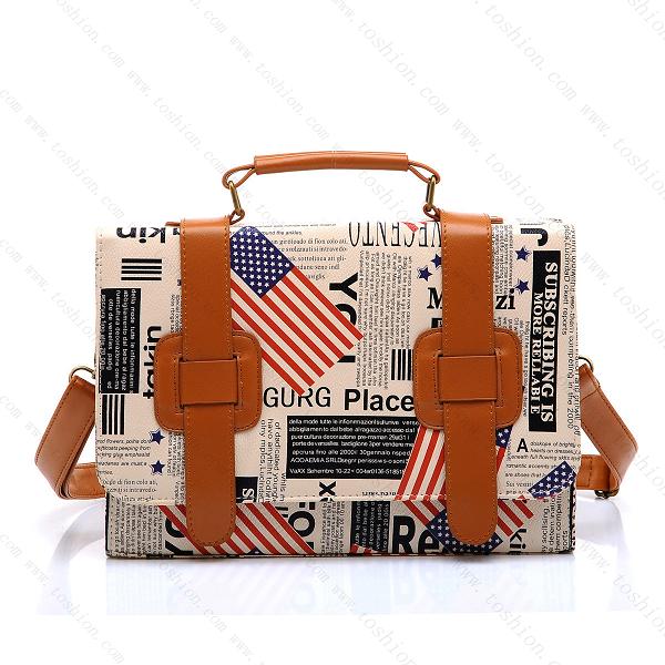 New style newspaper PU handbag