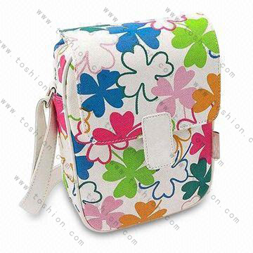 Colourful canvas shoulder bag