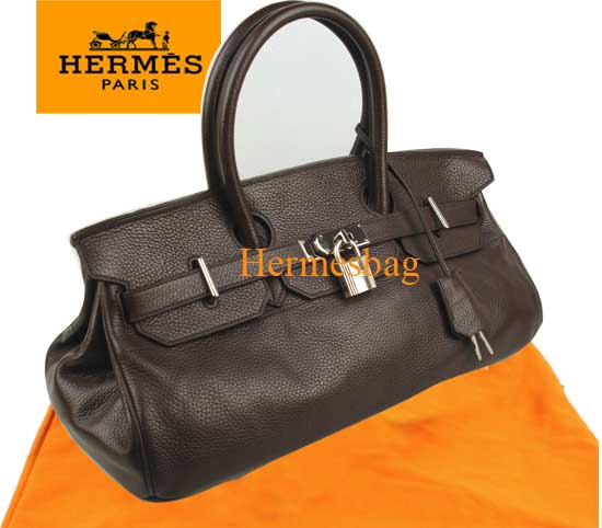 Hermes Dark Coffee Togo Leather Birkin Handbag