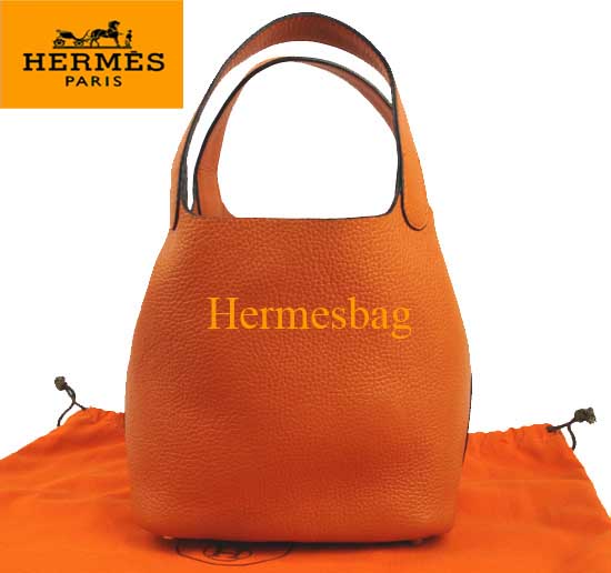 Hermes orange togo leather picotin handbag 1050 18