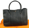 Hermes black leather handbag 1042 35cm