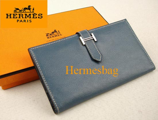 Hermes blue leather wallet H011