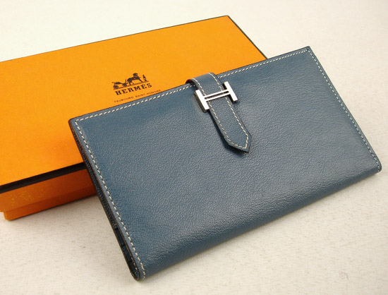 Hermes blue leather wallet H011