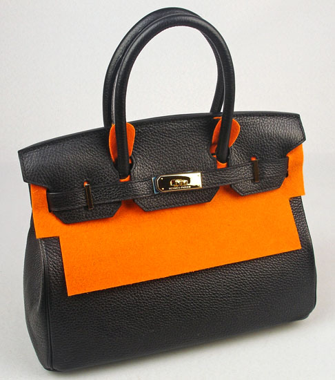 Hermes black togo leather birkin handbag 35cm