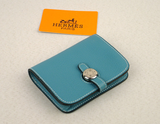 Hermes blue leather wallet 1116