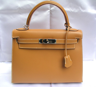 Yellow hermes kelly handbag 28cm