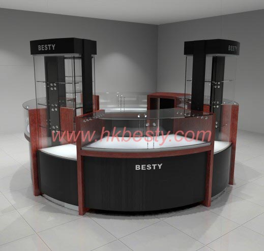 Full-enclosed jewelry kiosk design