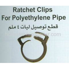 Ratchet Clip For Polyethylene Pipe