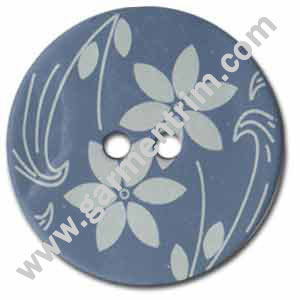 Shell Button with Flower Design