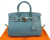 Hermes blue Birkin handbag 1041 30cm