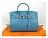 Hermes blue Birkin handbag 1041 35cm