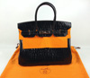 Hermes black crocodile handbag 1041 35cm