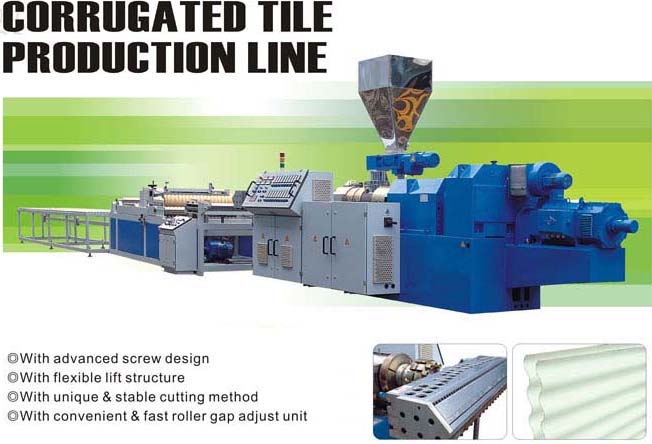  Corrugated tile extrusion line