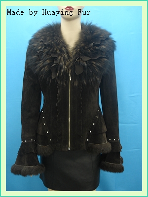 Fur garment- Leather and fur coat 