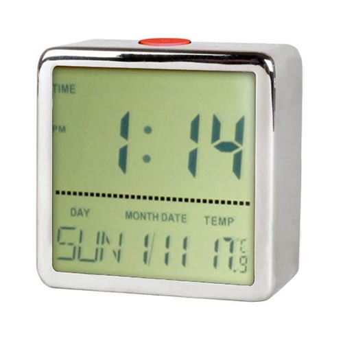 square modern mutlifunction LCD clock