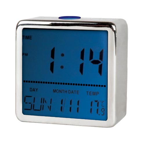 square modern mutlifunction LCD clock