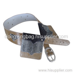 Snakeskin Studded Leather Belt