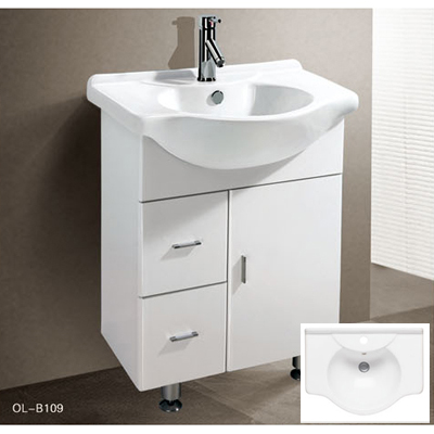 basin with cabinet