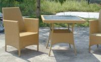 rattan glass table and chairs set 