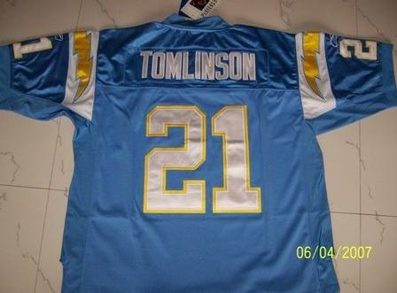 #21 tomlison Chager white nfl jersey