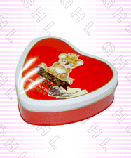 Chocolate red heart shape tin boxes