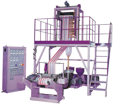 Two-color striped film blowing machine