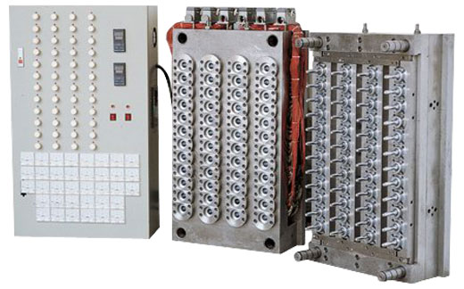 Multi-cavity PET preform mould