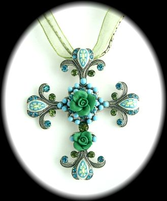 Divine in Emerald Cross