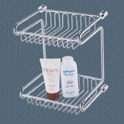 Chrome Plated Bathroom Rack with Two Layers 