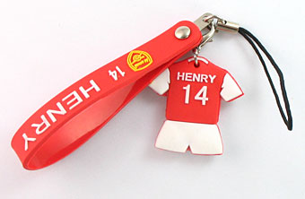 PVC Footballer Shirt Mobile Phone Charm